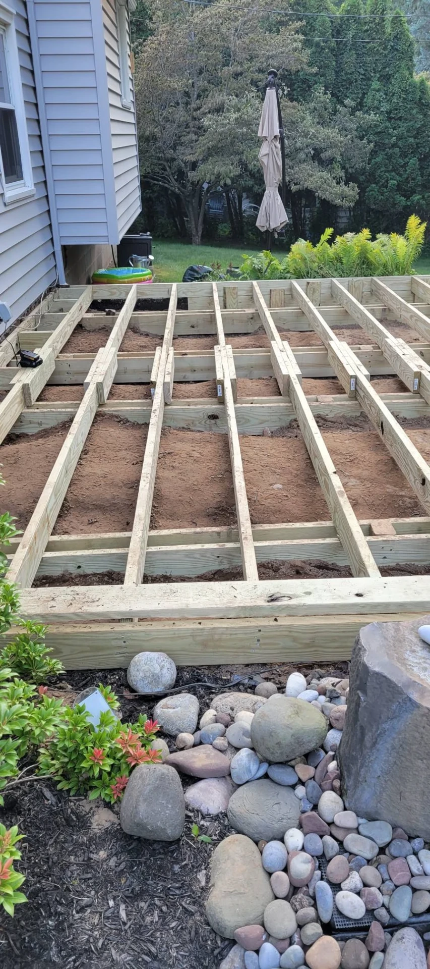Framing work during a home renovation